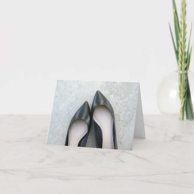 Black Shoes Greeting Card (Front)