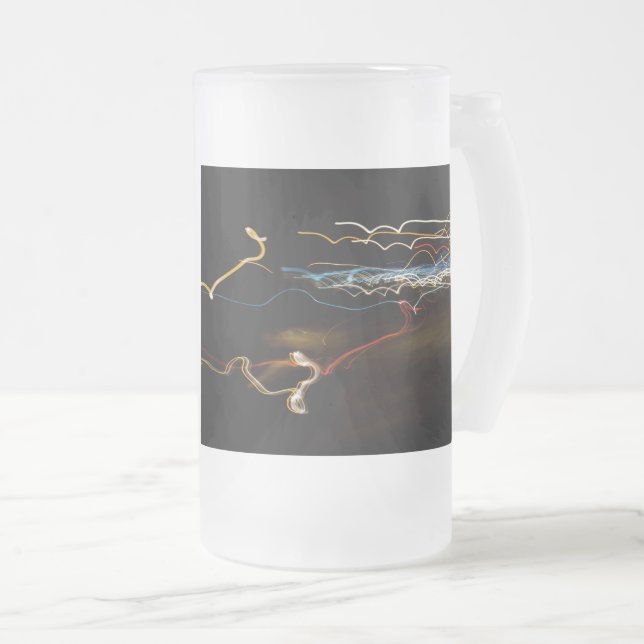 black shooter frosted glass beer mug (Front Right)