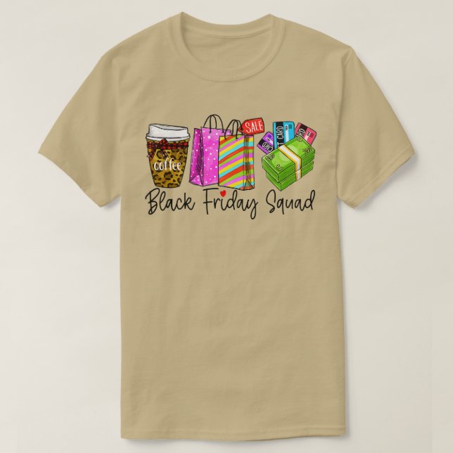 Black Shopping Friday Squad Shopping Team Spirt De T-Shirt (Design Front)