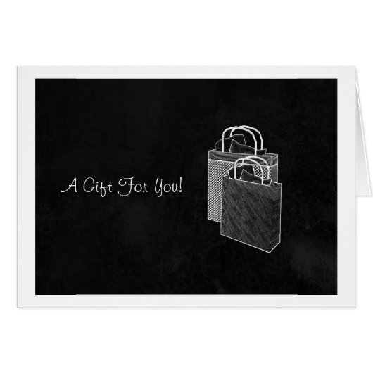 Black Shopping Spree Money Enclosed Cards (Front Horizontal)