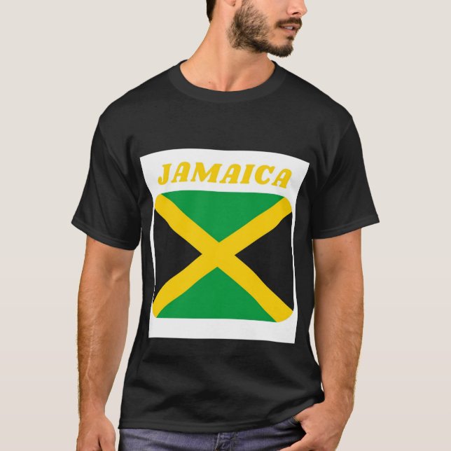 Black Short Sleeve Jamaican Flag T-Shirt (Front)