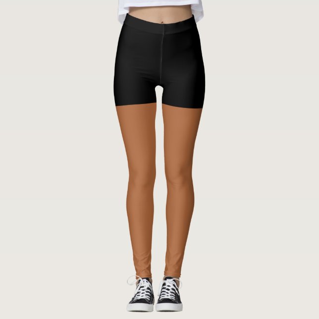 black shorts tan legs Leggings (Front)