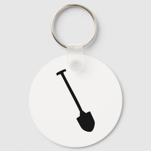 Black shovel spade icon keychain
