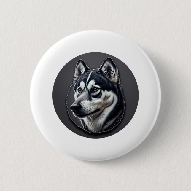 Black Siberian Button (Front)