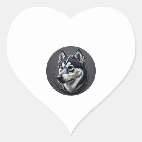 Black Siberian Heart Sticker