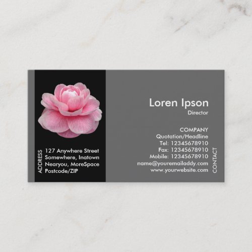 Black Side Band Flower _ Pink Camellia II Business Card