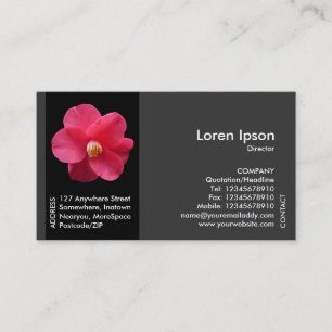 Black Side Band Flower - Red Camellia II Business Card