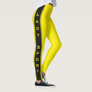 Black Side Stripe Ywllow Leggings or Choose Colors