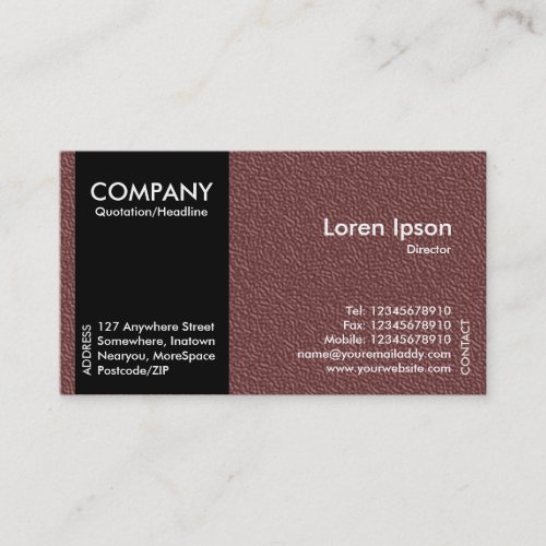 Black SideBand _ Brown Embossed Texture Business Card