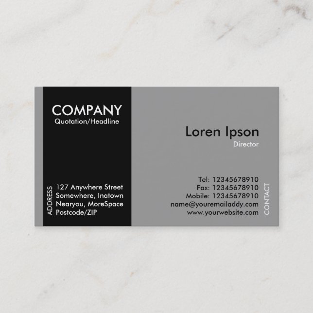 Black SideBand - Gray Business Card (Front)
