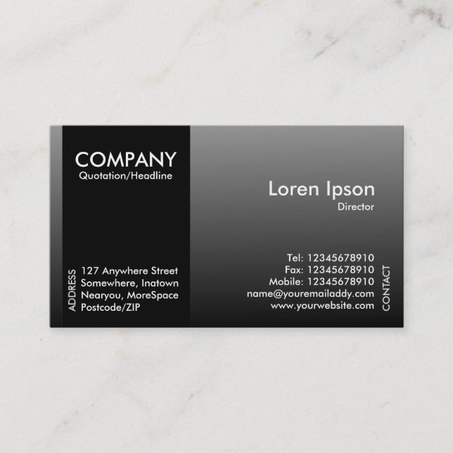 Black SideBand - Gray Shaded Business Card (Front)
