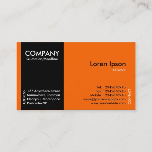 Black SideBand - Orange Business Card