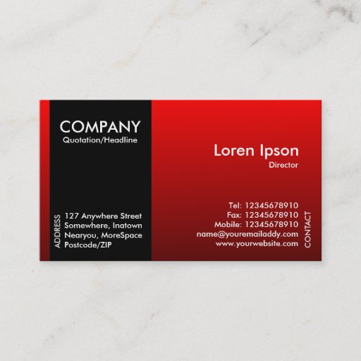 Customizable Black SideBand - Red Shaded Business Card Templates