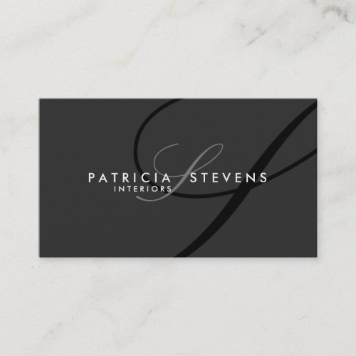Black Signature Elegant Modern Business Cards