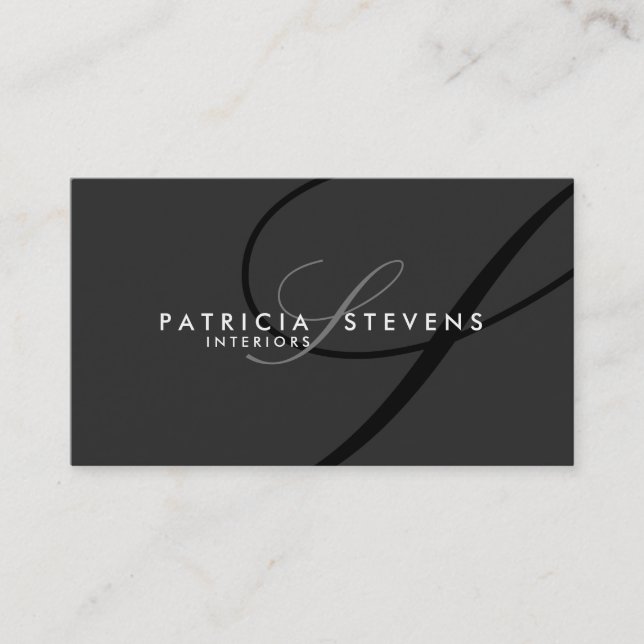 Black Signature Elegant Modern Business Cards (Front)