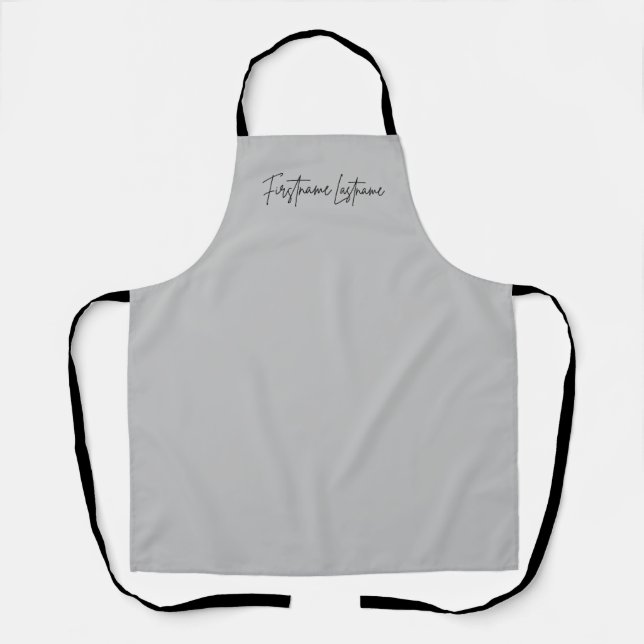 Black Signature handwritten Custom Chef Apron (Front)