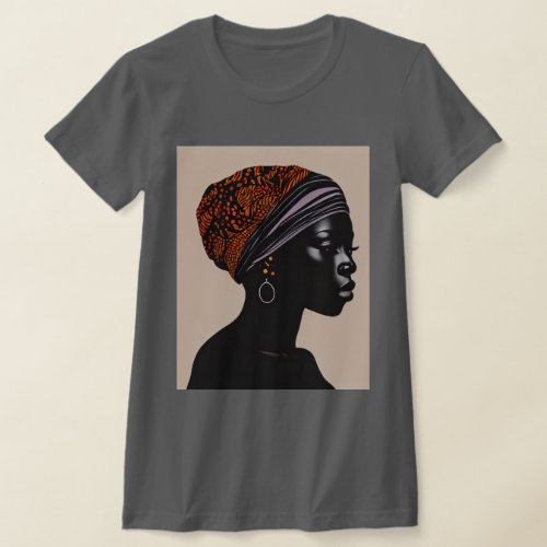 Black Silhouette African American Woman Head Wrap T_Shirt