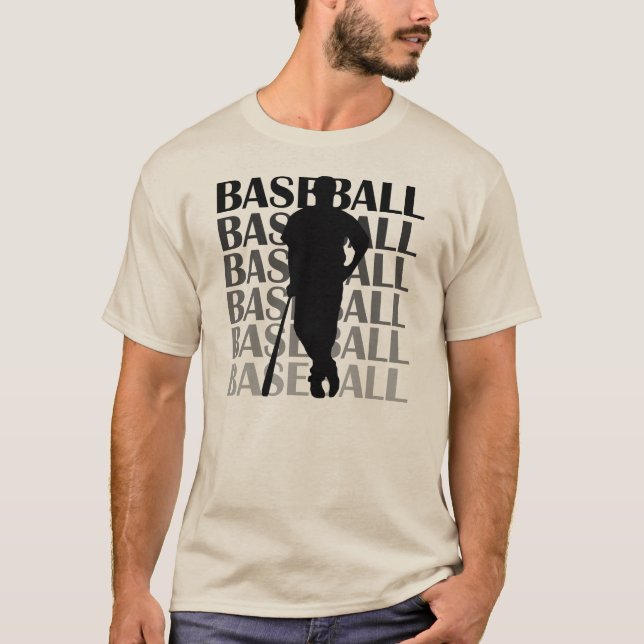 Black Silhouette Baseball Player T-shirts and Gift (Front)
