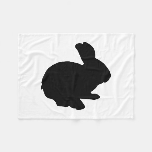 Black Silhouette Bunny Fleece Blanket