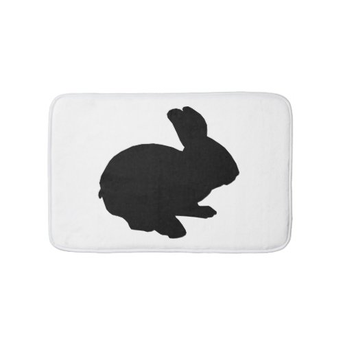 Black Silhouette Bunny Rabbit Bath Mat