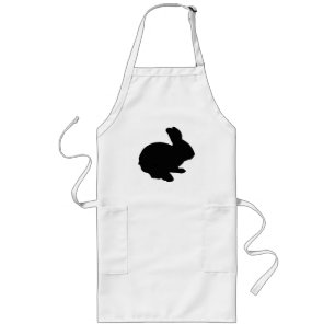 Black Silhouette Easter Bunny Apron