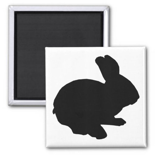 Black Silhouette Easter Bunny Magnet