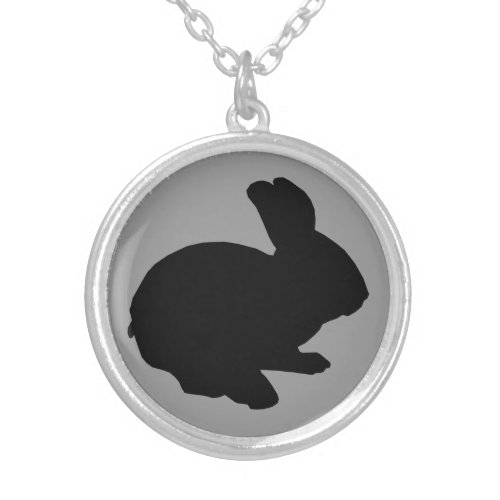 Black Silhouette Easter Bunny Necklace