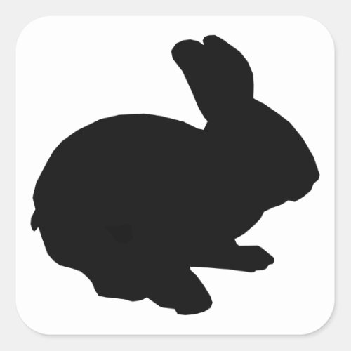 Black Silhouette Easter Bunny Stickers