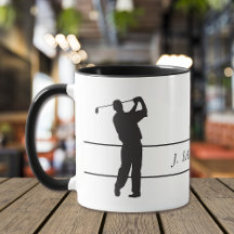 Black Silhouette Full Swing Golfer