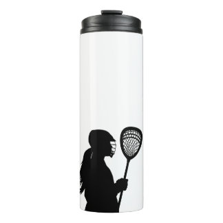Black Silhouette Girl Lacrosse Goalie Tumbler