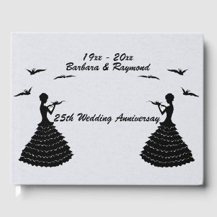 Black Silhouette Gray Lady Love Letter Anniversary Guest Book