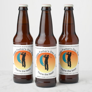 Black Silhouette Image of a Golfer Beer Bottle Label