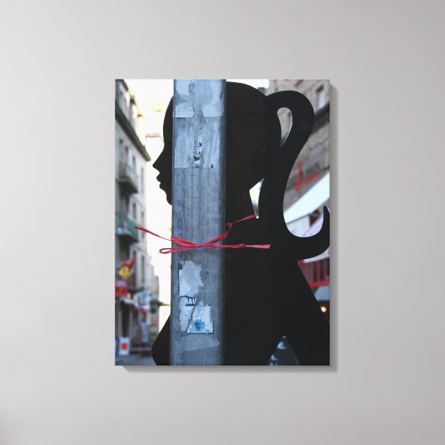 Black Silhouette in the Street Photography canvas (Front)