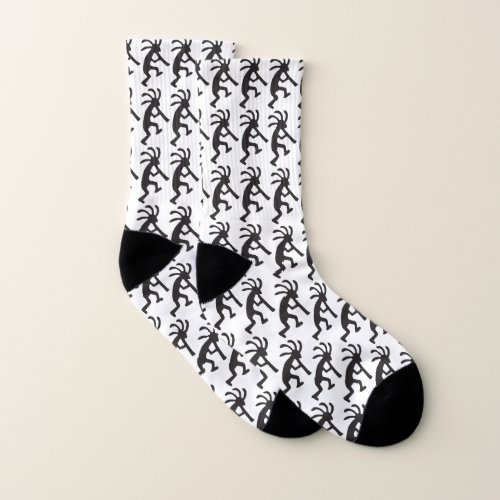 Black Silhouette Kokopelli  Socks