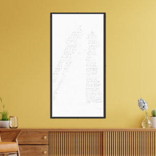 Black Silhouette Lovers with Bob Marley Love Quote Canvas Print