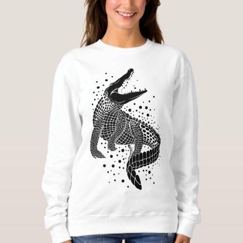 Black Silhouette Of a Crocodile Sweatshirt