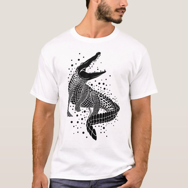 Black Silhouette Of a Crocodile T-Shirt (Front)