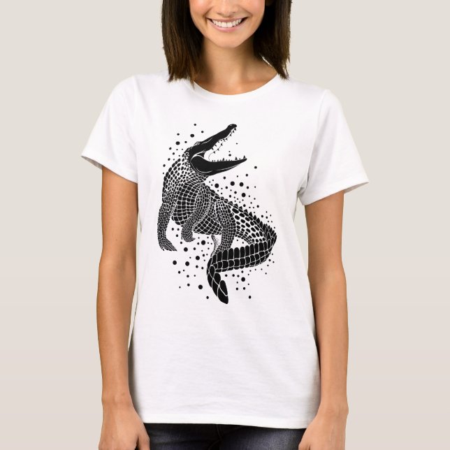 Black Silhouette Of a Crocodile T-Shirt (Front)