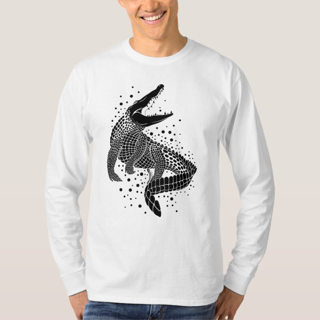 Black Silhouette Of a Crocodile T-Shirt (Front)