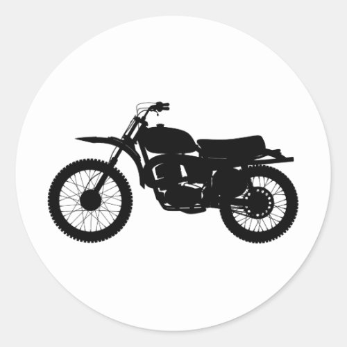 Black silhouette of bike _ Choose background color Classic Round Sticker