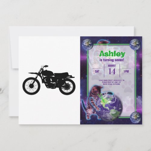 Black silhouette of bike _ Choose background color Invitation