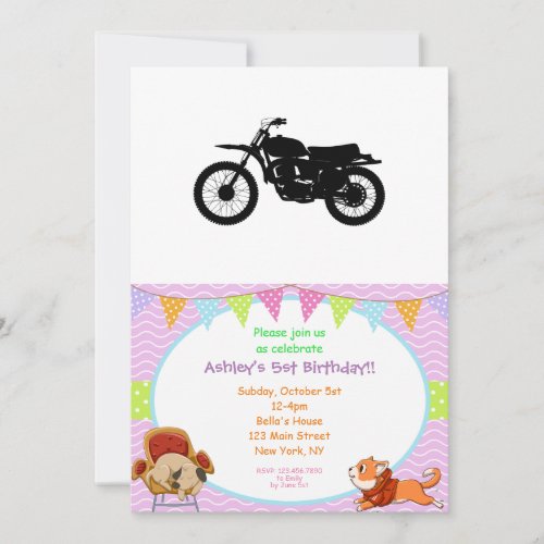 Black silhouette of bike _ Choose background color Invitation