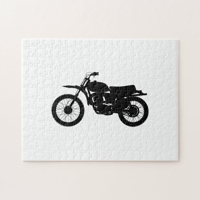 Black silhouette of bike - Choose background color Jigsaw Puzzle (Horizontal)