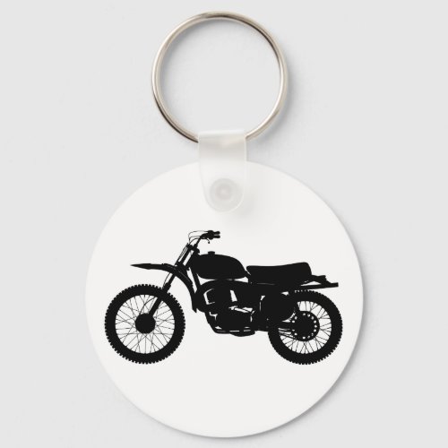 Black silhouette of bike _ Choose background color Keychain