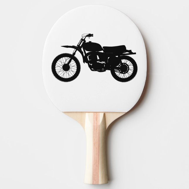 Black silhouette of bike - Choose background color Ping Pong Paddle (Front)