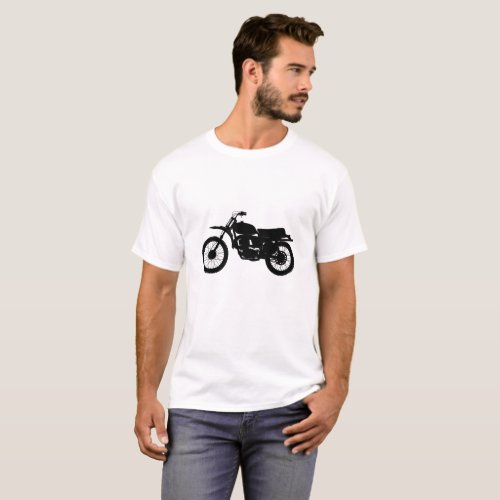 Black silhouette of bike _ Choose background color T_Shirt