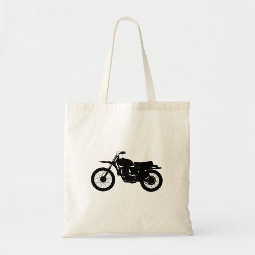 Black silhouette of bike _ Choose background color Tote Bag
