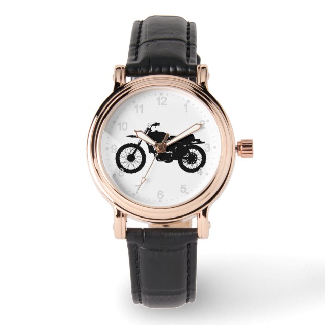 Black silhouette of bike - Choose background color Watch (Front)