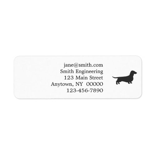 Black silhouette of dachshund label