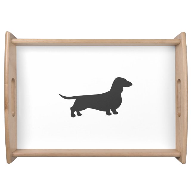 Black silhouette of dachshund serving tray (Front)